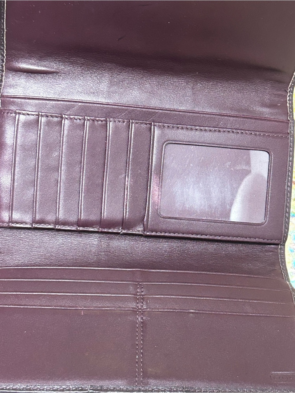 Coach Vintage Leather Trifiold Clutch Wallet in Dark Brown w/Gold Accent Approx. - Picture 11 of 13